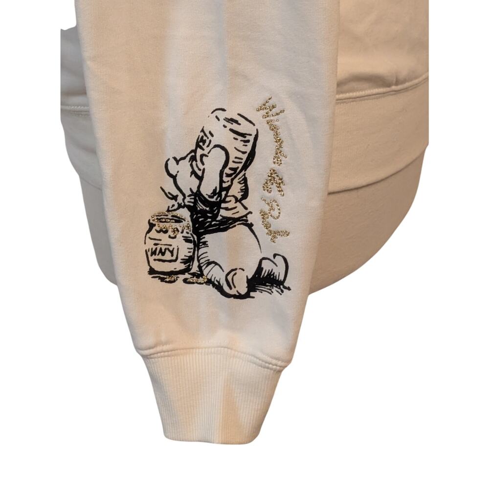 Disney‎ Winnie the Pooh Christopher Robin Hooded Kidcore Sweatshirt  Cream Sz S - Picture 4 of 10